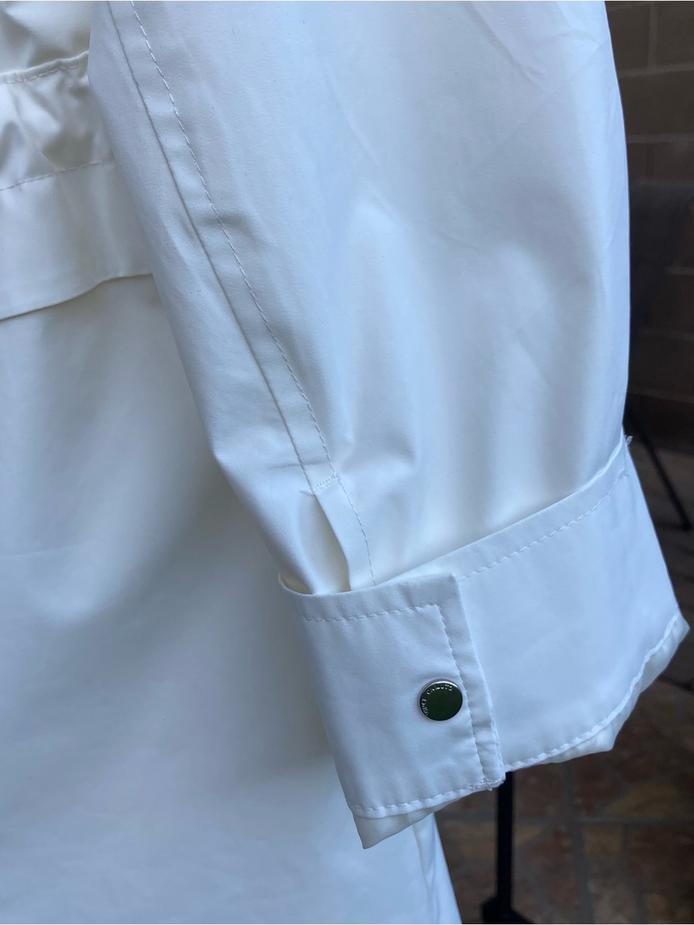 Vince Camuto White Hooded Utility Jacket Medium Lightweight Coastal Luxury - Picture 7 of 9